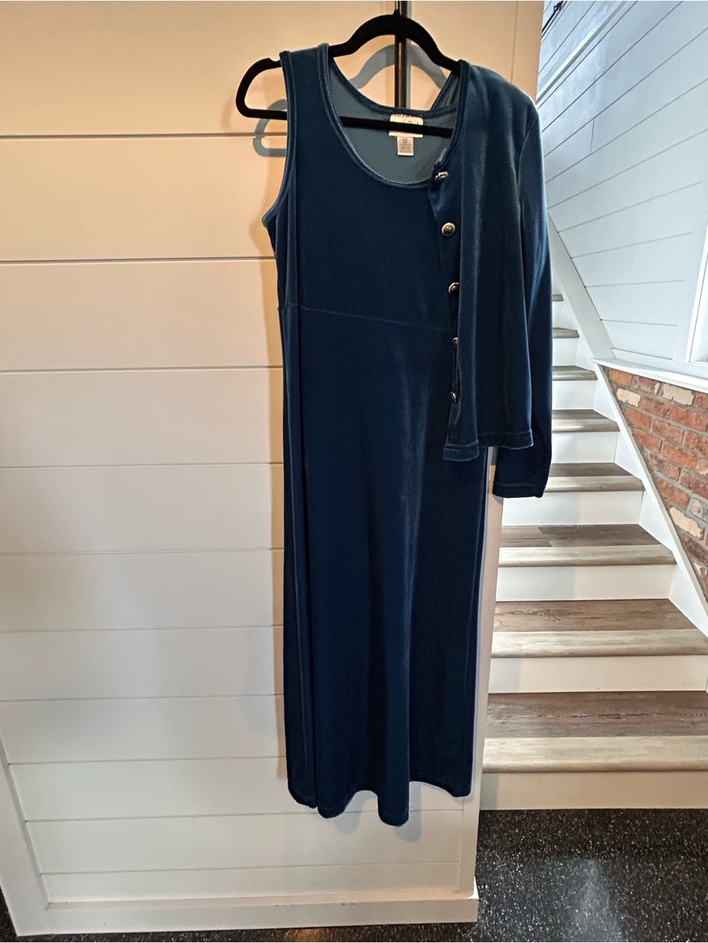 Vtg DVF Velvet Button-Up Two-Piece Set - Picture 2 of 5